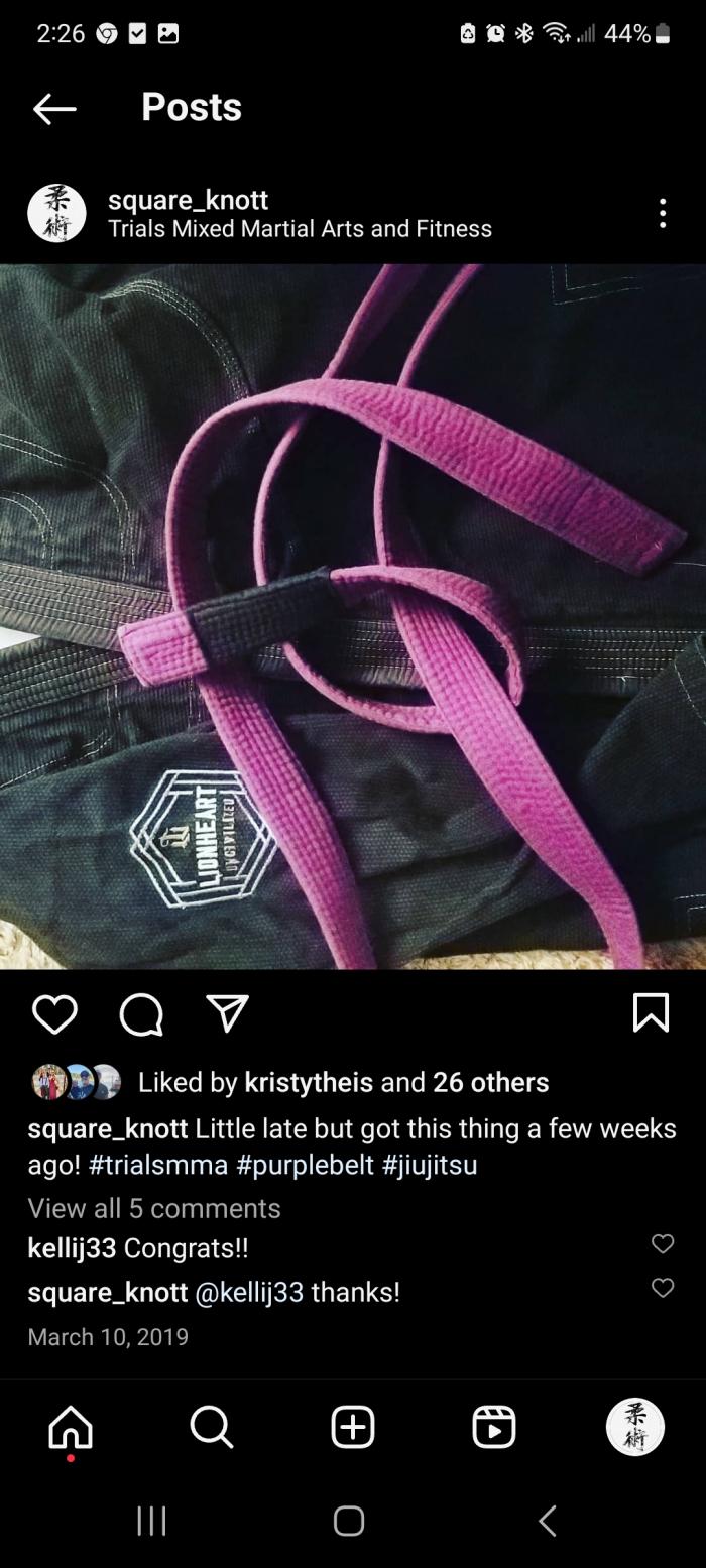 Purple belt · March 10, 2019 · Promoted by Steve Peters