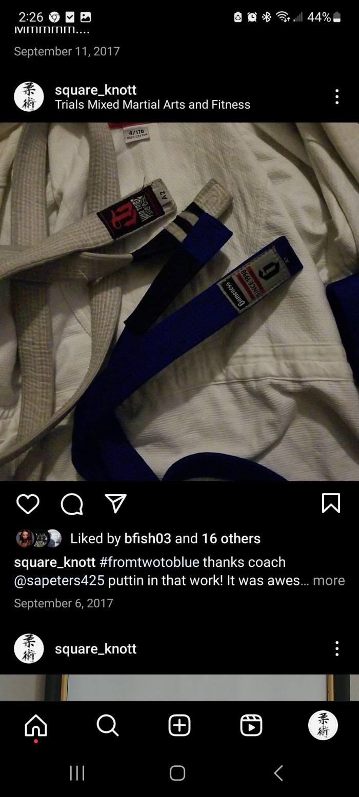 Blue belt · September 6, 2017 · Promoted by Steve Peters