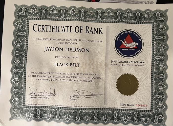 Black belt · April 21, 2023 · Promoted by Jay Zeballos - Jean Jacques Machado