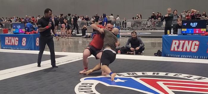 Over/under outside leg trip