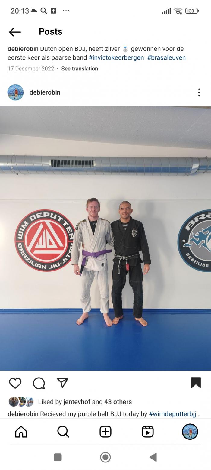 Purple belt · November 21, 2022 · Promoted by Wim Deputter