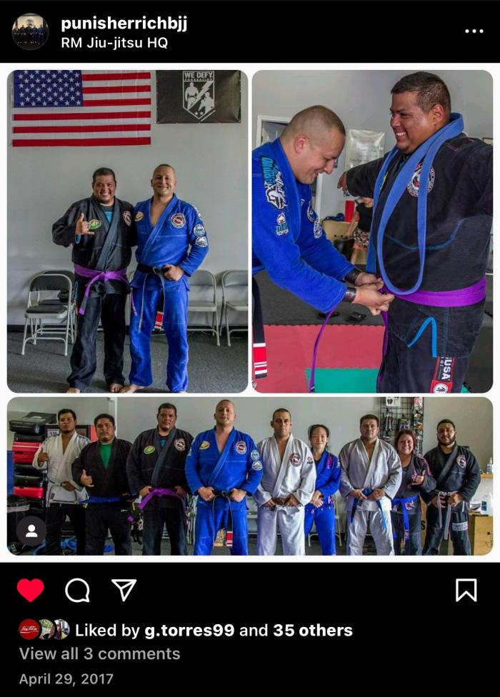 Purple belt · April 29, 2017 · Promoted by Roland Malone