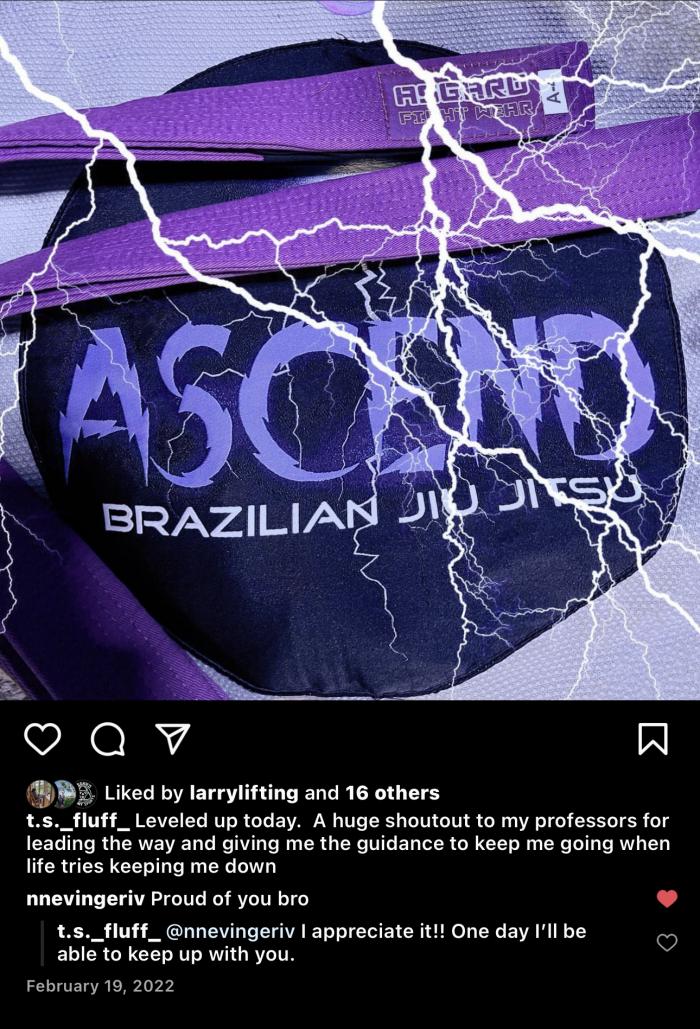 Purple belt · February 19, 2022 · Promoted by Scott shank