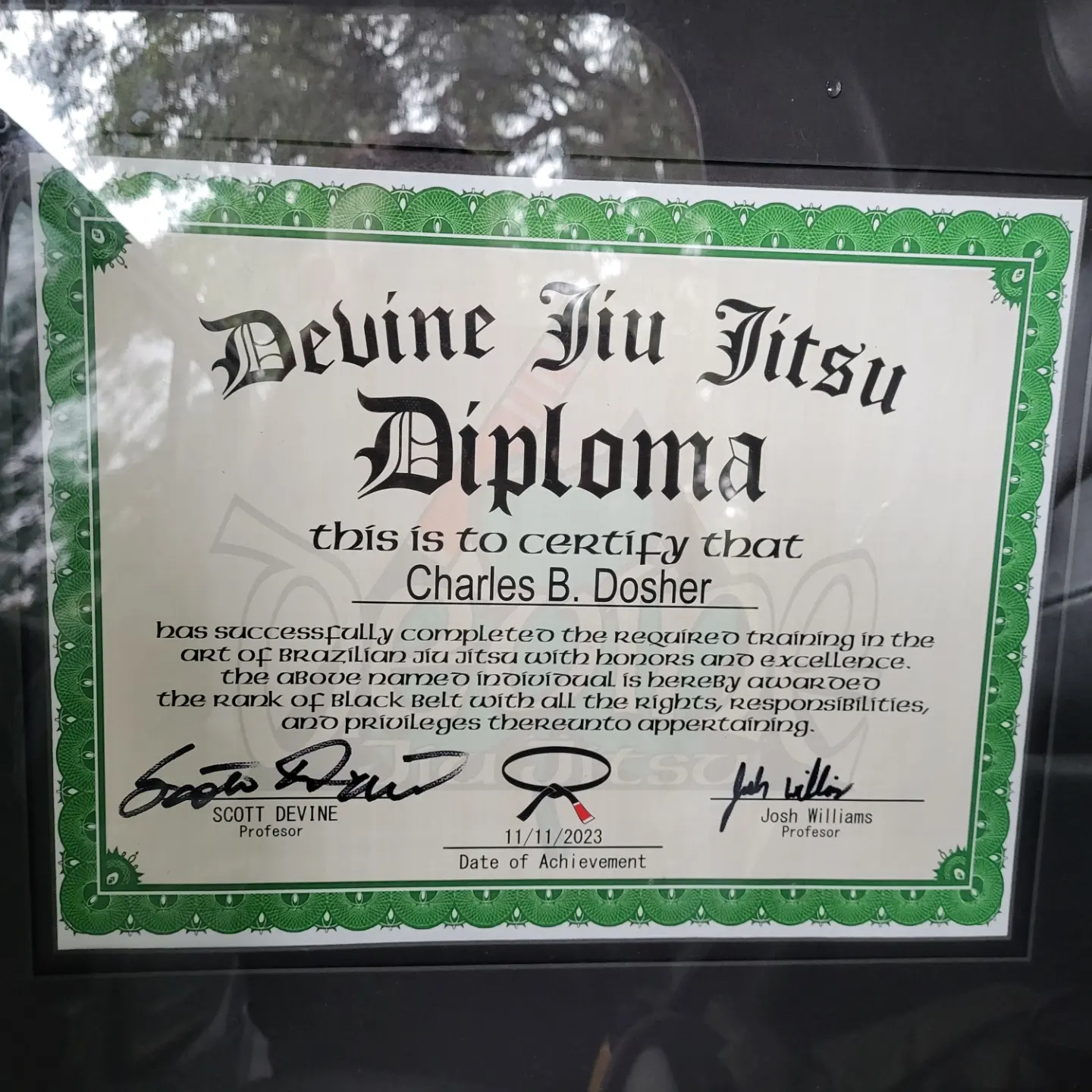 Black belt · November 11, 2023 · Promoted by Scott Devine