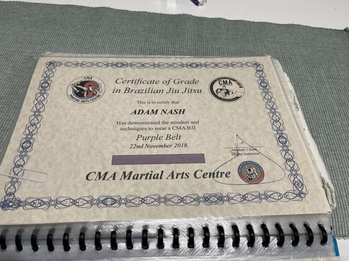Purple belt · November 17, 2018 · Promoted by Michael Scott