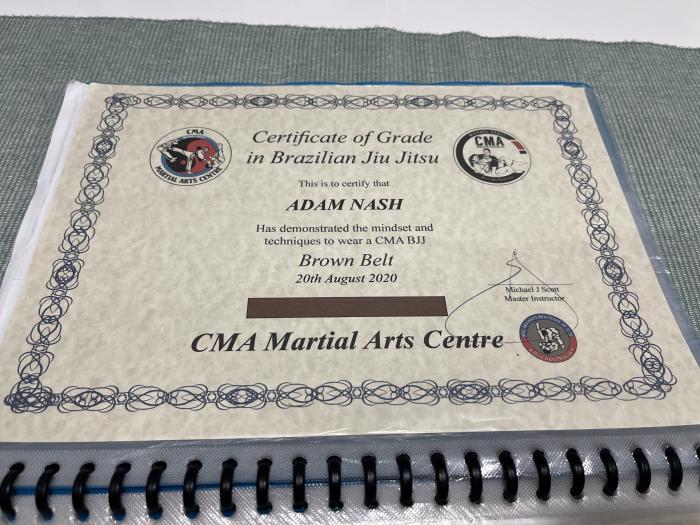 Brown belt · August 17, 2020 · Promoted by Michael Scott
