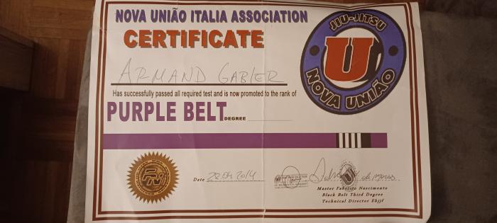 Purple belt · April 28, 2014 · Promoted by Fabrizio nascimento