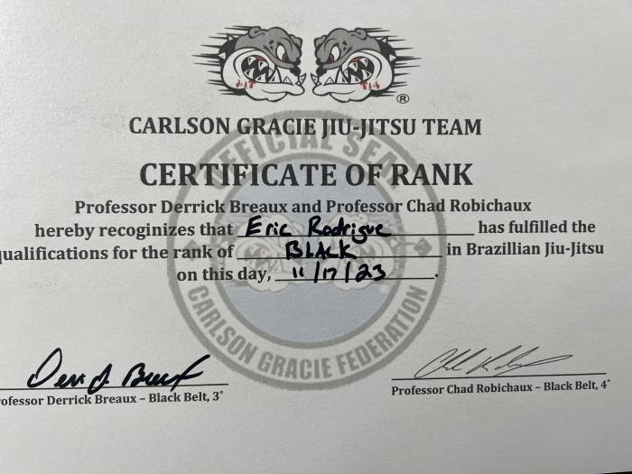 Black belt · November 17, 2023 · Promoted by Derrick Breaux