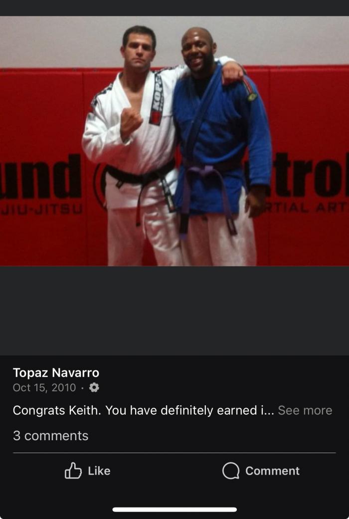 Purple belt · October 15, 2010 · Promoted by Rocky Marcantoni
