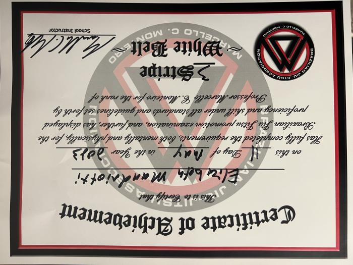 White belt · March 13, 2022