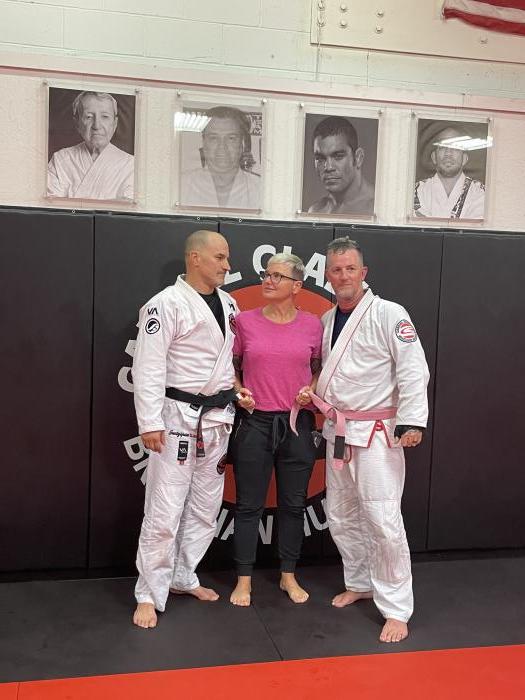 I think Vovo is scared of my Wife, not the pink belt he made me wear!