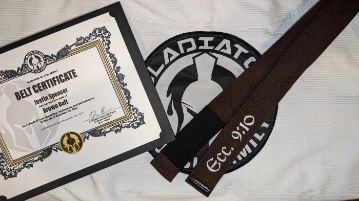 Brown belt · November 29, 2023 · Promoted by Kenneth Penn