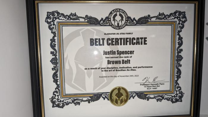 Brown belt · November 29, 2023 · Promoted by Kenneth Penn
