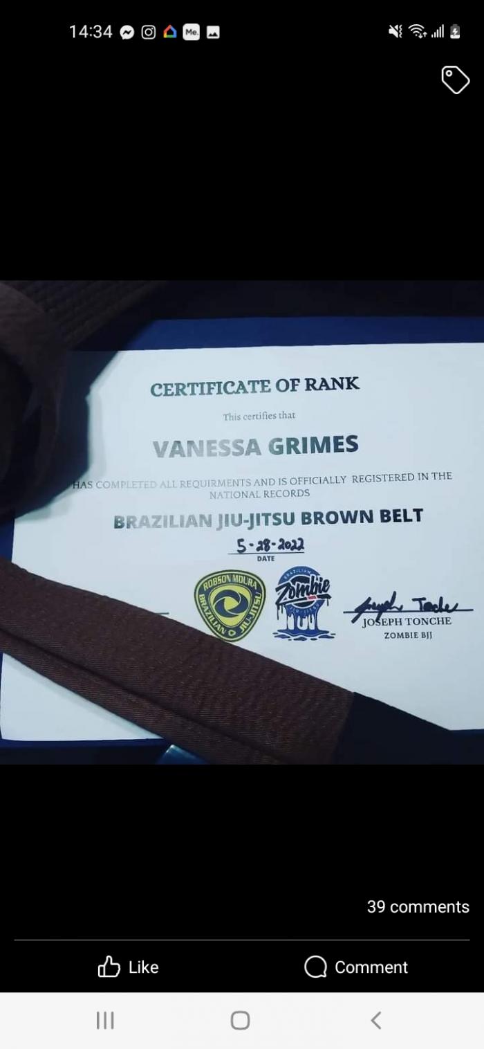 Brown belt · May 28, 2022 · Promoted by Joseph Tonche