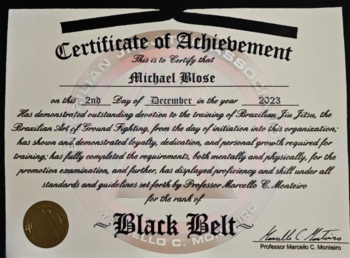 Black belt · December 2, 2023 · Promoted by Marcello C. Monteiro