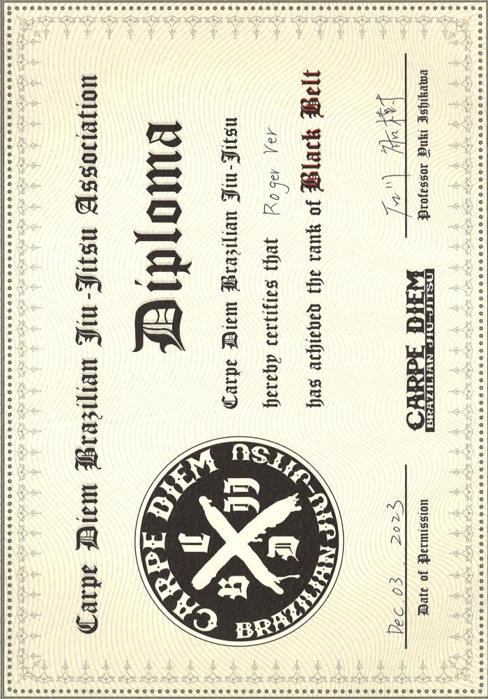 Black belt · December 3, 2023 · Promoted by Yuki Ishikawa
