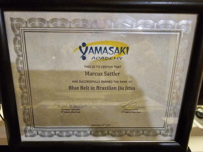 Blue belt · December 15, 2012 · Promoted by Fernando Yamasaki