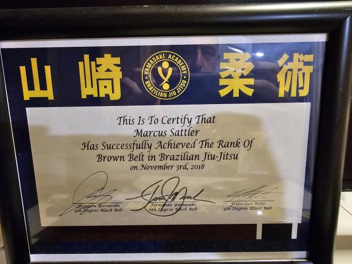 Brown belt · November 3, 2018 · Promoted by Fernando Yamasaki