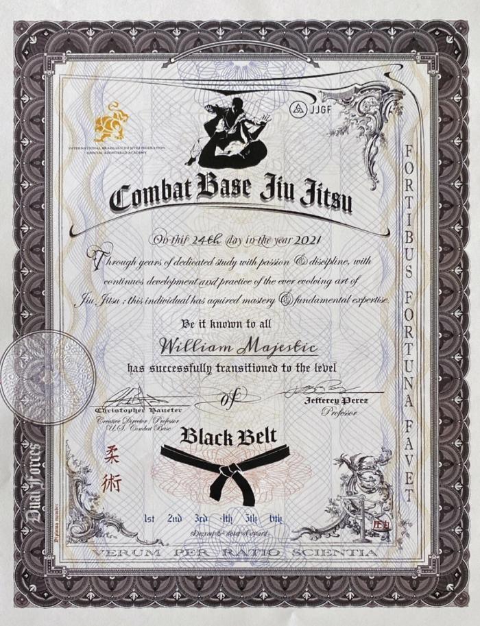 Black belt · July 24, 2021 · Promoted by Christopher Haueter