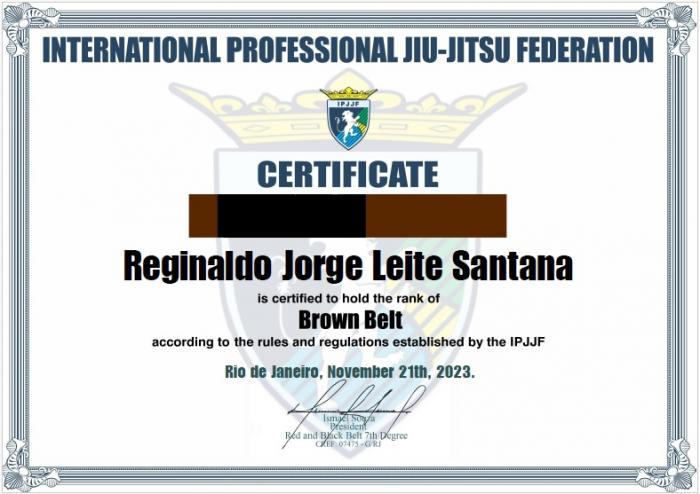Brown belt · December 21, 2023 · Promoted by Cristyan da Silveira Prazeres