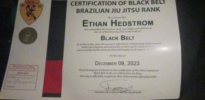 Black belt · December 9, 2023 · Promoted by Anthony Hanks