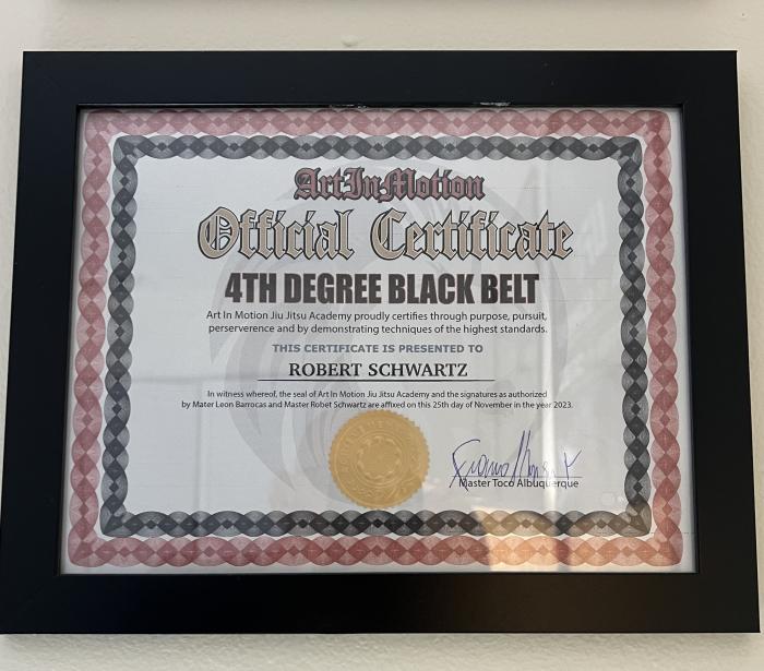 Black belt 4th degree · November 25, 2023 · Promoted by Francisco "Toco" Albuquerque