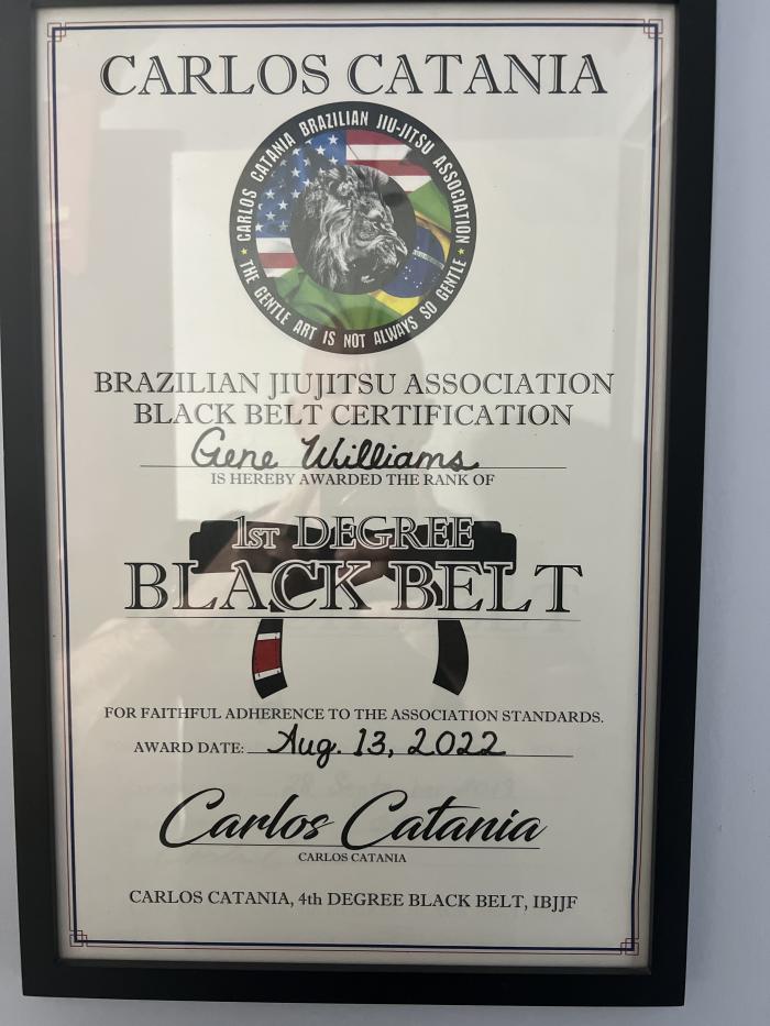 Black belt 1st degree · August 12, 2022 · Promoted by Carlos Catania