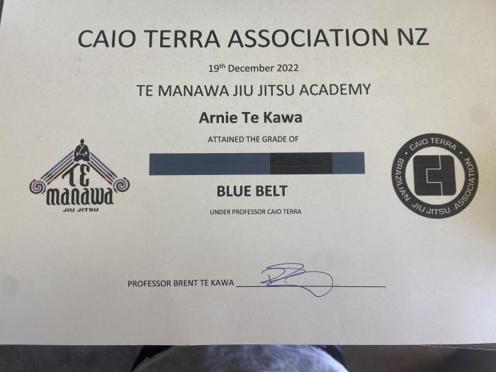Blue belt · December 19, 2022 · Promoted by Brent Kawa