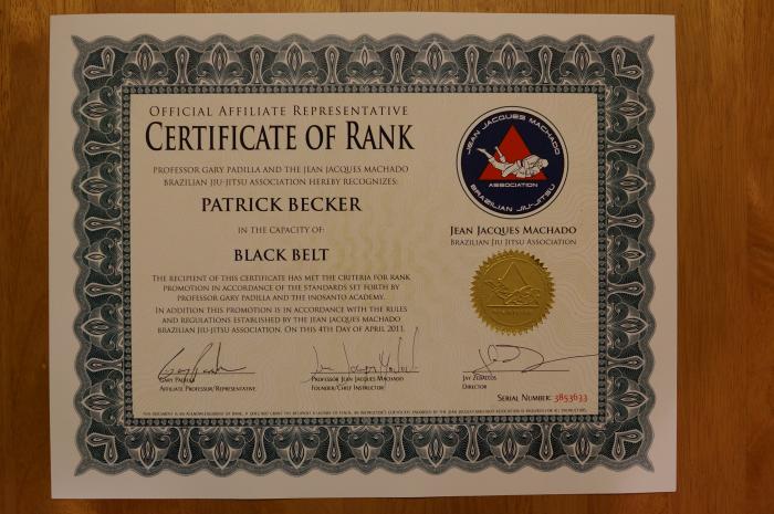 Black belt · April 4, 2011 · Promoted by Jean Jacques Machado