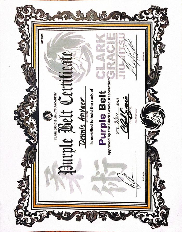 Purple belt · September 30, 2023 · Promoted by Clark Graice