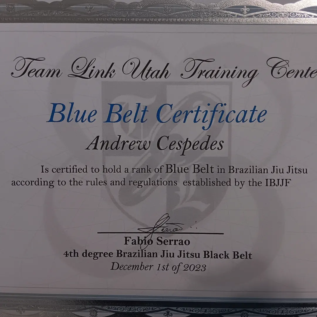 Blue belt · December 1, 2023 · Promoted by Fabio Serrao