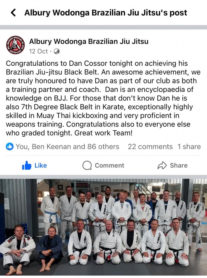 Blue belt · November 7, 2022 · Promoted by Tony Morris