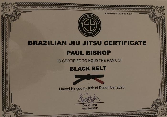 Black belt · December 17, 2023 · Promoted by David Plested