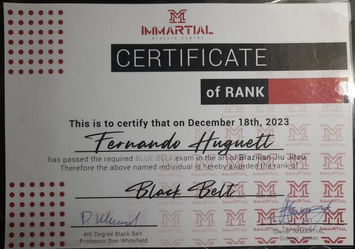 Black belt · December 18, 2023 · Promoted by Don Whitefield