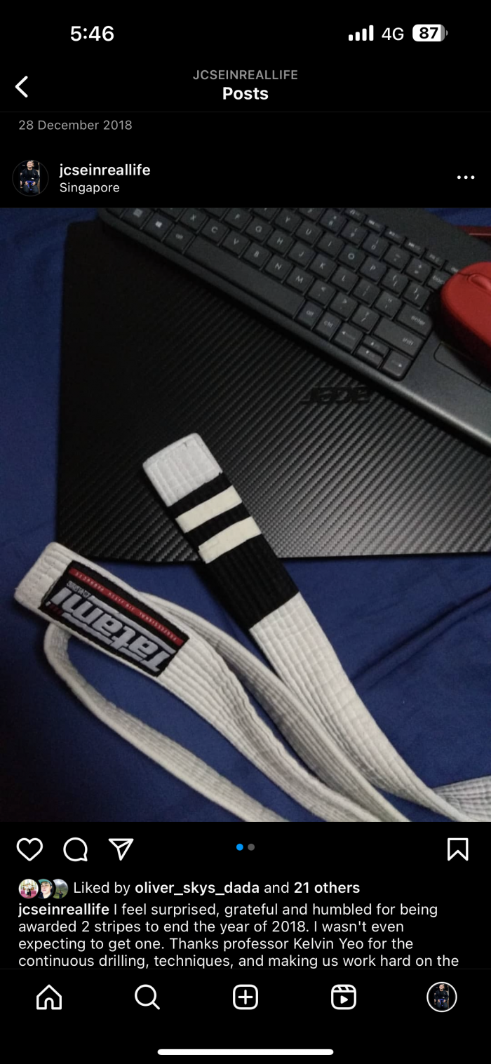 White belt · June 1, 2018