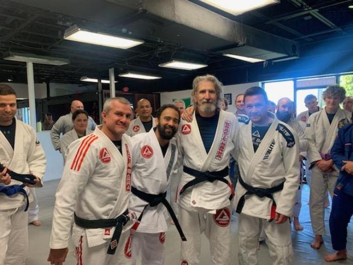 Blackbelt promotion.  Professors Vinicius (Draculino) Magalhaes, Samuel Braga and Buddy Morgan