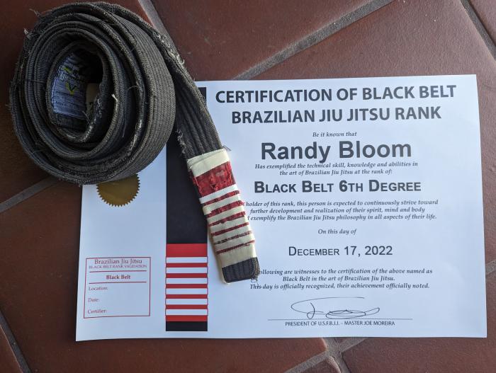 Black belt 6th degree · December 17, 2023 · Promoted by Joe Morira