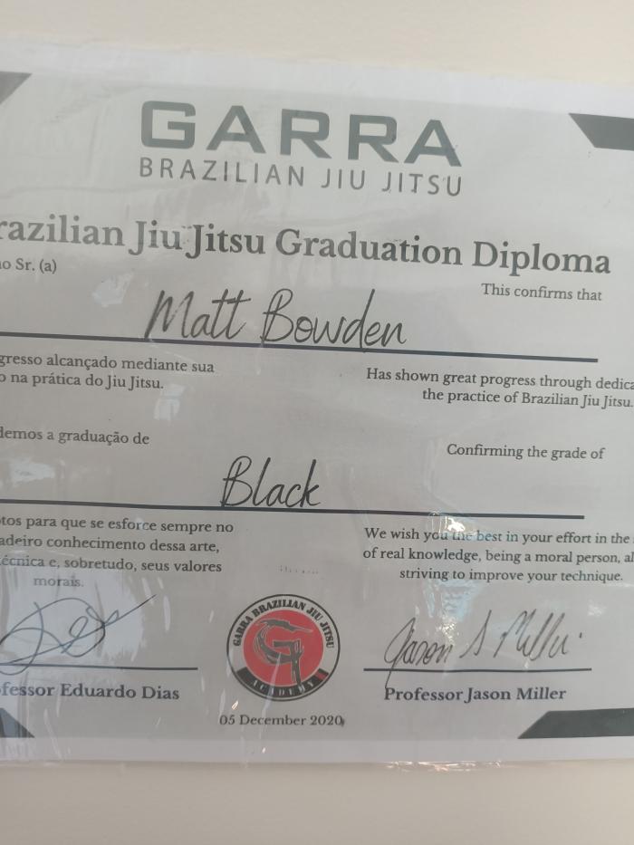 Black belt · December 5, 2020 · Promoted by Professor Eduardo Dias & Professor Jason Miller