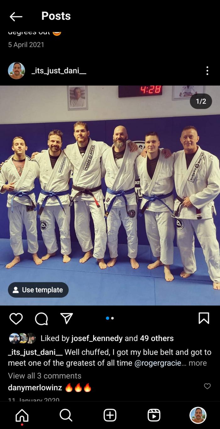 Blue belt · January 11, 2020 · Promoted by Barry Crowther