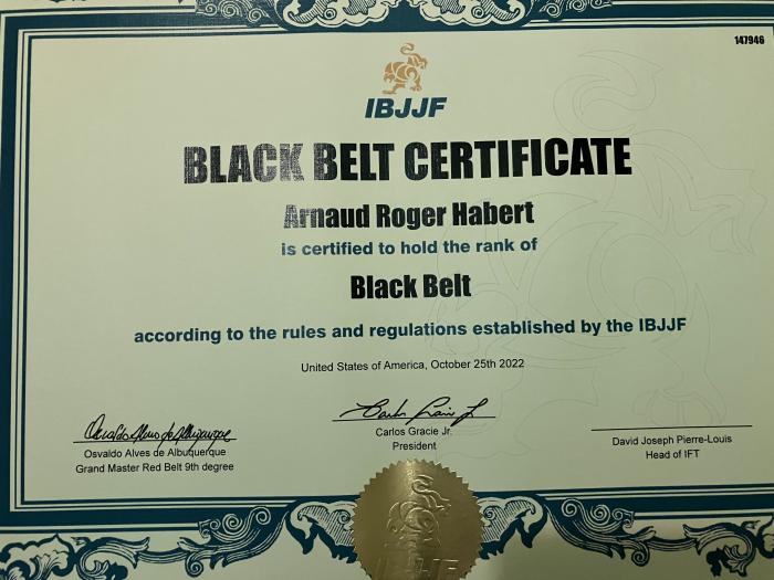 Black belt · July 13, 2022 · Promoted by David Pierre Louis