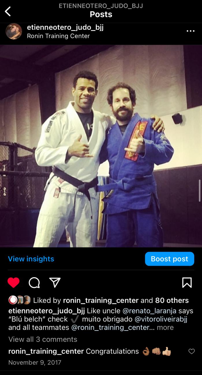 Blue belt · November 9, 2017 · Promoted by Vítor Oliveira