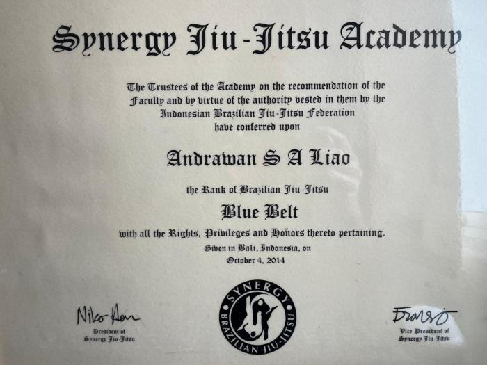 Blue belt · October 4, 2014 · Promoted by Niko Han