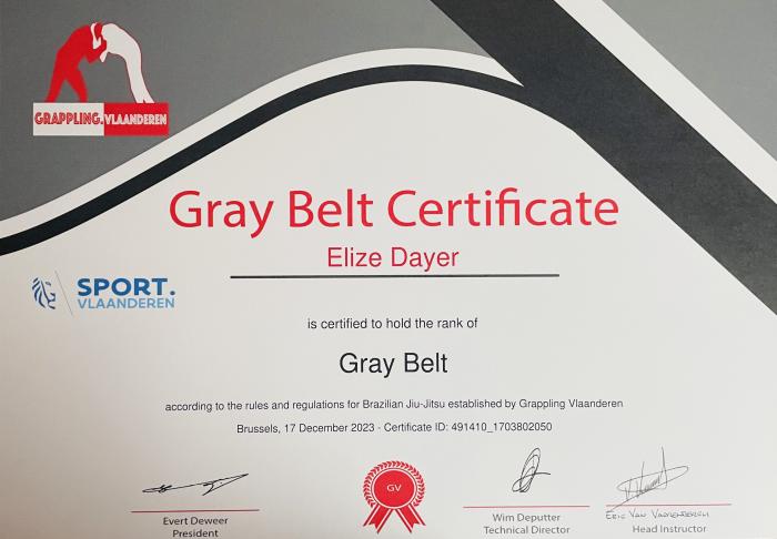 Gray belt · December 17, 2023 · Promoted by Eric Van Vaerenbergh