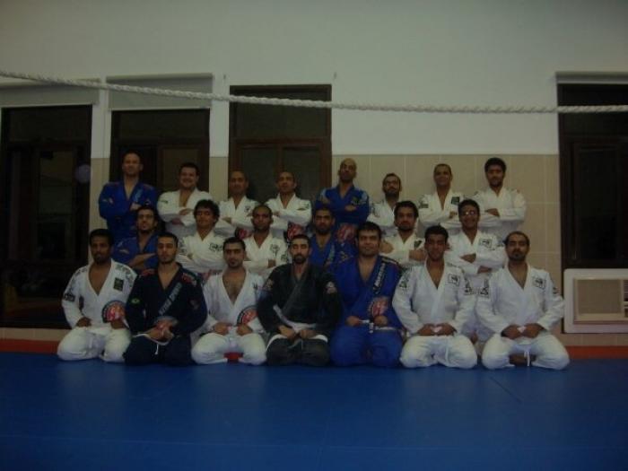 Promotion night to Blue Belt - Manama Bahrain at Reza Monfaradi school. I am back row on the far left. In front of me to my left is Ali Monfaradi (multiple times world champ)