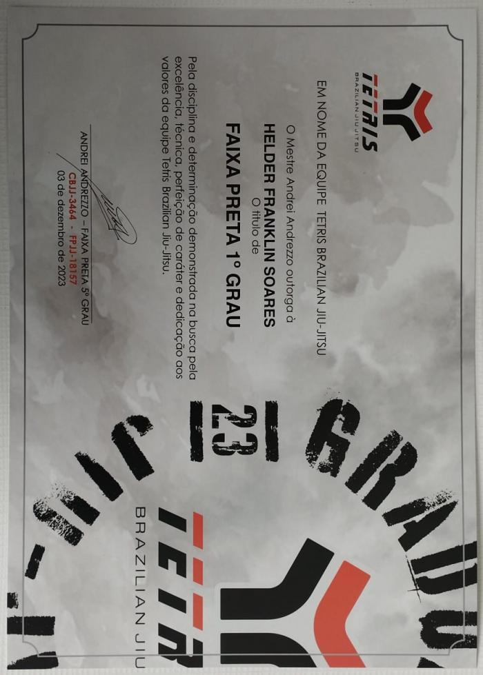 Black belt 1st degree · December 10, 2023 · Promoted by Andrei osti andrezzo
