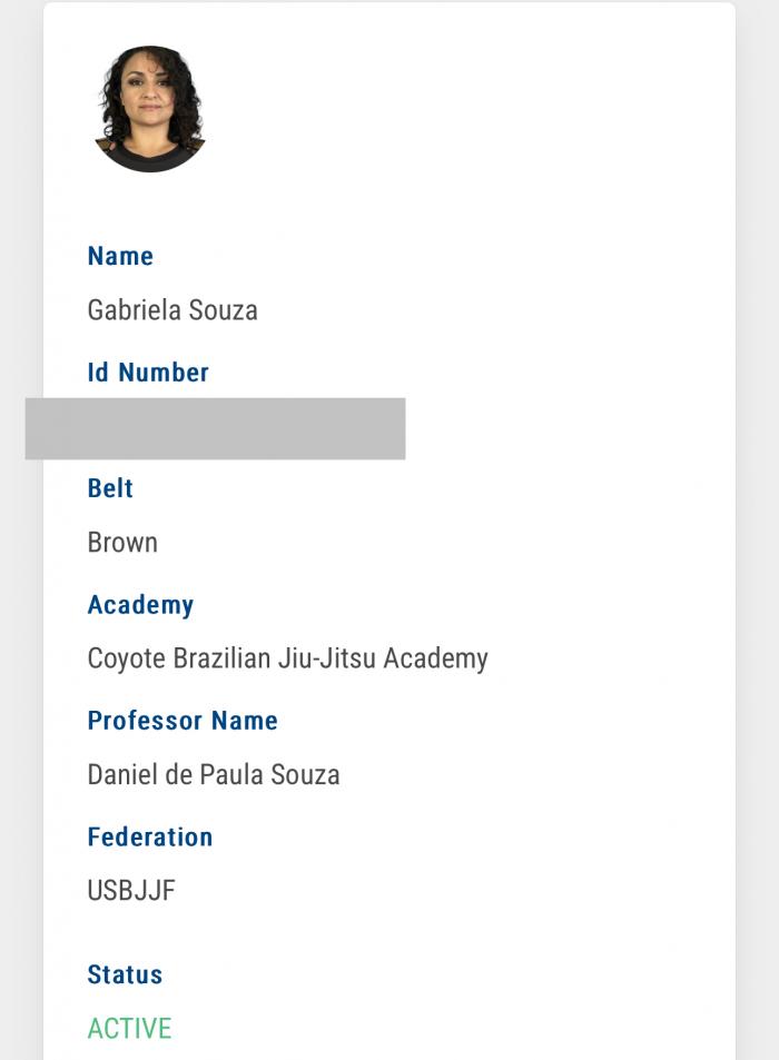 Brown belt · September 23, 2023 · Promoted by Professor Daniel Souza