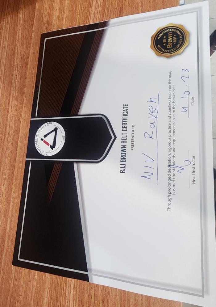 Brown belt · October 4, 2023 · Promoted by Rami Abuhav