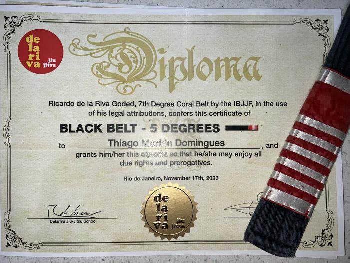 Black belt 5th degree · November 17, 2023 · Promoted by Ricardo De La Riva Goded