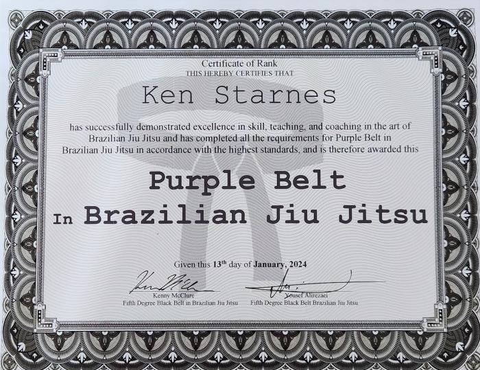 Purple belt · January 13, 2024 · Promoted by Yousef Alirezaei