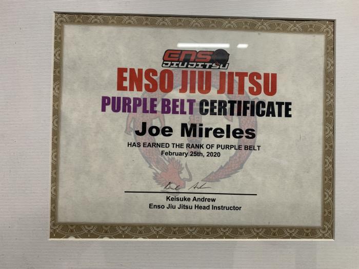 Purple belt · February 25, 2020 · Promoted by Keisuke Andrew